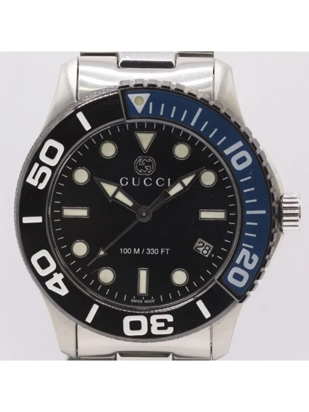 Gucci Timeless Diver 126.2 Quartz Date Black Dial Watch